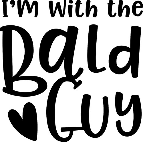 Im with The Bald Guy Love Heart Funny Hairless Wall Decals for Walls Peel and Stick Wall Art murals Black Small 8 Inch
