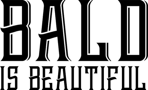 Bald is Beautiful Fancy Funny No Hair Wall Decals for Walls Peel and Stick Wall Art murals Black Small 8 Inch