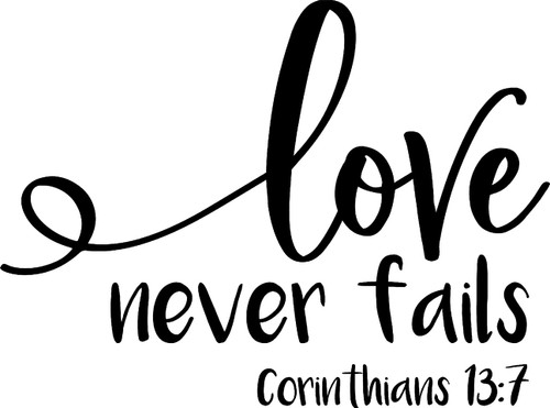 Love Never Fails Religious Quotes Bible God Faith Wall Decals for Walls Peel and Stick Wall Art murals Black Small 8 Inch Love Never Fails Religious Quotes Bible God Faith Wall Decals for Walls Peel and Stick Wall Art murals Black Small 8 Inch