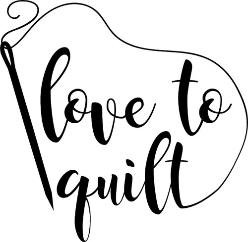 Love to Quilt Needle and Thread Sewing Create Hobby Wall Decals for Walls Peel and Stick Wall Art murals Black Small 8 Inch