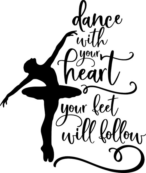Dance with Your Heart Your Feet Will Follow Wall Decals for Walls Peel and Stick Wall Art murals Black Medium 18 Inch Dance with Your Heart Your Feet Will Follow Wall Decals for Walls Peel and Stick Wall Art murals Black Medium 18 Inch