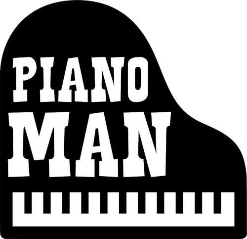 Piano Man Funny Music Instrument Wall Decals for Walls Peel and Stick Wall Art murals Black Small 8 Inch