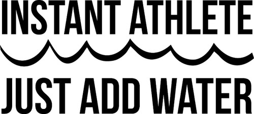 Instant Athlete Just Add Water Wave Funny Swim Water Sport Wall Decals for Walls Peel and Stick Wall Art murals Black Small 8 Inch