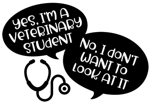 Yes Im A Vet Student No I Dont Want to Look at It Funny Wall Decals for Walls Peel and Stick Wall Art murals Black Small 8 Inch