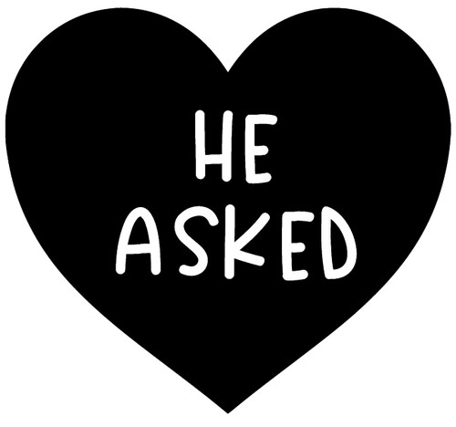 He Asked Heart Love Couple Engaged Proposal Wedding Relationship Wall Decals for Walls Peel and Stick Wall Art murals Black Small 8 Inch He Asked Heart Love Couple Engaged Proposal Wedding Relationship Wall Decals for Walls Peel and Stick Wall Art murals Black Small 8 Inch