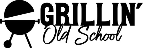 Car Sticker Grillin Old School Bib Grilling Funny Food Cook Car Window Decal Sticker White 7 Inch