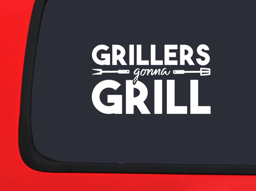 Car Sticker Grillers Gonna Grill Funny Cook Food Bib Car Window Decal Sticker White 7 Inch