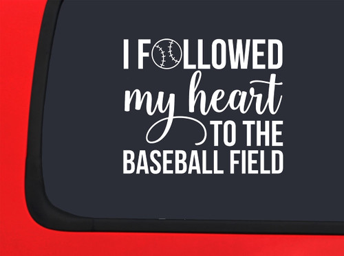 Car Sticker Followed My Heart to The Baseball Field Sports Love Car Window Decal Sticker White 7 Inch Car Sticker Followed My Heart to The Baseball Field Sports Love Car Window Decal Sticker White 7 Inch