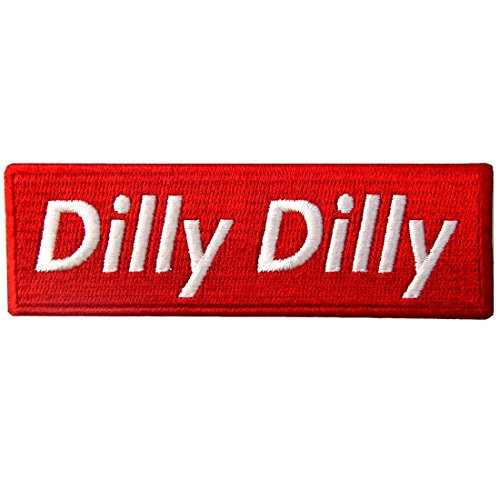 Dilly Dilly Patch Morale Funny Beer Embroidered Applique Iron On Sew On Emblem, White & Red