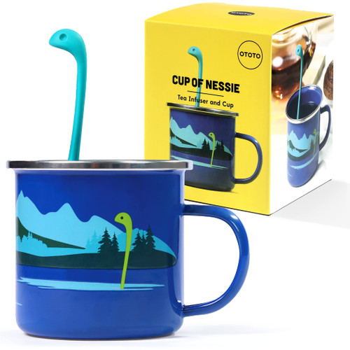 OTOTO Cup of Nessie, Baby Nessie Tea Infuser Mug - Tea Cup with Infuser Set - BPA-free Dinosaur Tea Mug with Infusers for Loose Tea - Tea Cup and Strainer OTOTO Cup of Nessie, Baby Nessie Tea Infuser Mug - Tea Cup with Infuser Set - BPA-free Dinosaur Tea Mug with Infusers for Loose Tea - Tea Cup and Strainer