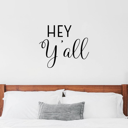 Hey Y'all Wall Decalsfor Bedroom Vinyl Wall Quotes Stickers Ability Motivation for Living Room Bedroom Office Nursery Restaurants Offices Motivational Gifts 22 Inch