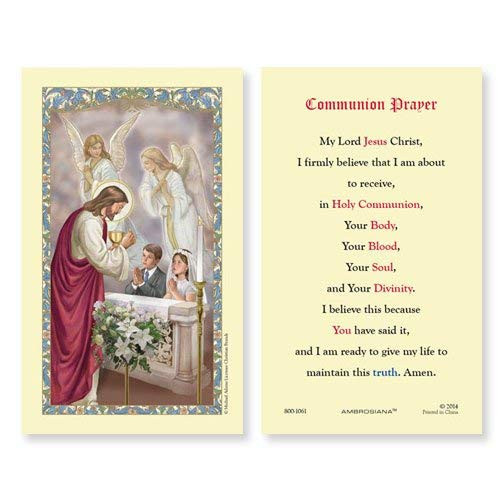Autom First Communion Laminated Holy Card