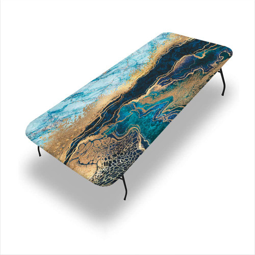 DWADW Marble Tablecloth for Folding Table, Abstract Art Painting Marble Texture, Suitable for Rectangular Table Home Interior, 24"x 48" Table Cover for 4ft Folding Table