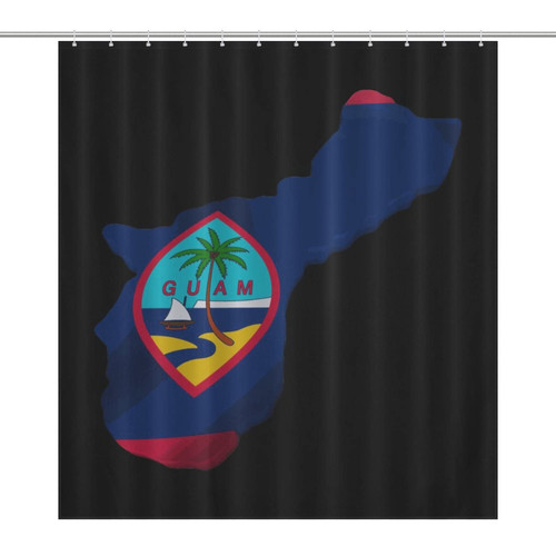 Guam Map Flag Shower Curtain Waterproof Polyester Bath Curtain for Home Bathroom Hotel Decor 66x72Inch?168x183cm?
