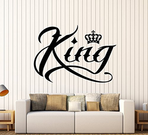 Andre Shop Vinyl Wall Decal King Word Inscription Crown Stickers Large Decor17SX61i