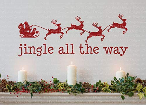 Jingle All The Way - TY046 - Christmas Wall Decal - Vinyl Stickers Made in USA (Message for Color)
