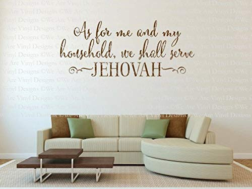 Christian Wall Decal - Vinyl Stickers As for Me & My Household-Jehovah - Scripture Wall Decal - Religious Wall Quote Decal Christian Wall Decal - Vinyl Stickers As for Me & My Household-Jehovah - Scripture Wall Decal - Religious Wall Quote Decal