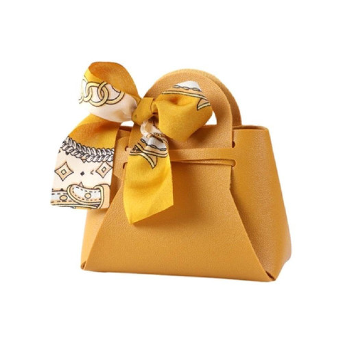 Shinycome 10 Pcs Candy Storage Bag Wedding Party Favor Box PU Leathers Mini Tote Bag Gift Box for Wedding Bridal Baby Shower Leathers Wedding Candy Box Bridal Shower Favor