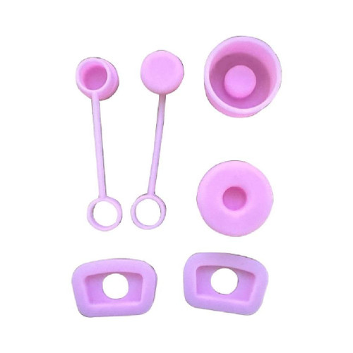 6Pieces Silicone Spill Proof-Stopper Set Leak-Stopper For Cup Straw Cover Cap Square Spill-Stopper Round Leak-Stopper Spill Proof-stopper Straw Cover Leak-stopper Spill-stopper