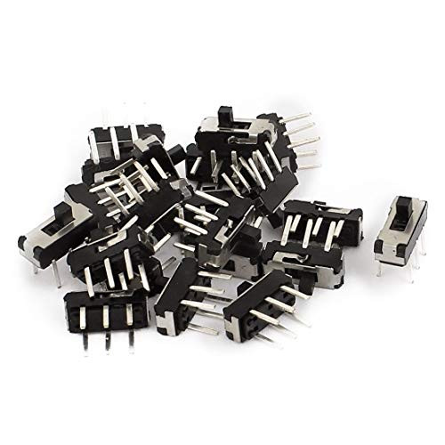 uxcell 20 Pcs 2 Position DPDT 2P2T 6 Pin PCB Panel Mini Vertical Slide Switch