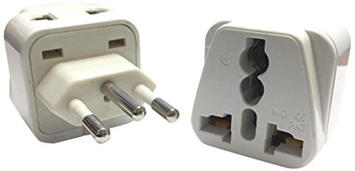 CKITZE BA-13 Grounded Universal 2-in-1 Plug Adapter Type N for Brazil & South Africa - CE Certified