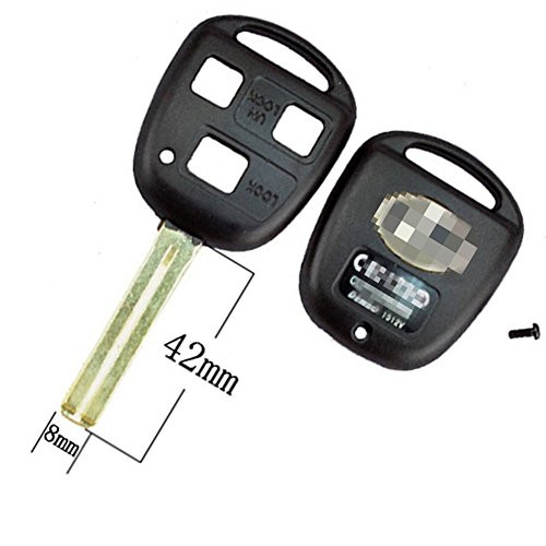 New Keyless Remote Car Smart Key Case Shell Fob Replacement for Lexus GX470 2003 2004 2005 2006 2007 2008 2009 HYQ1512V No Chip 3 Buttons Uncut 42mm Blade Key Case Fob