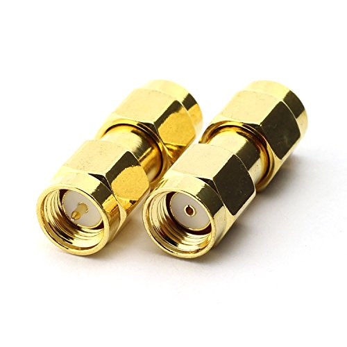 Maxmoral 2PCS SMA Male to RP SMA Male Connector RF Coax Coaxial Adapter