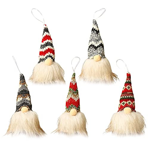 Christmas Tree Hanging Gnomes Ornaments Set of 5 Swedish Handmade Plush Gnomes Santa Elf with LED Light Home Decorations Holiday Decor Christmas Gnomes Ornaments Christmas Tree Hanging Gnomes Ornaments Set of 5 Swedish Handmade Plush Gnomes Santa Elf with LED Light Home Decorations Holiday Decor Christmas Gnomes Ornaments