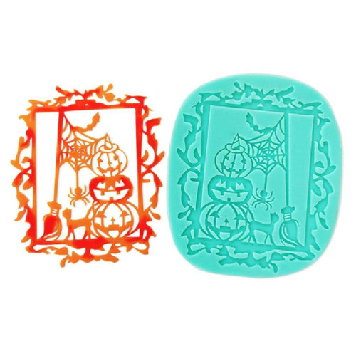 Chocolate Candy Sugar Craft Paste Mold Art Silicone Soap Mold Household Candle Molds DIY Handmade Halloween Theme Gift Gum Paste Molds for Cake Decorating