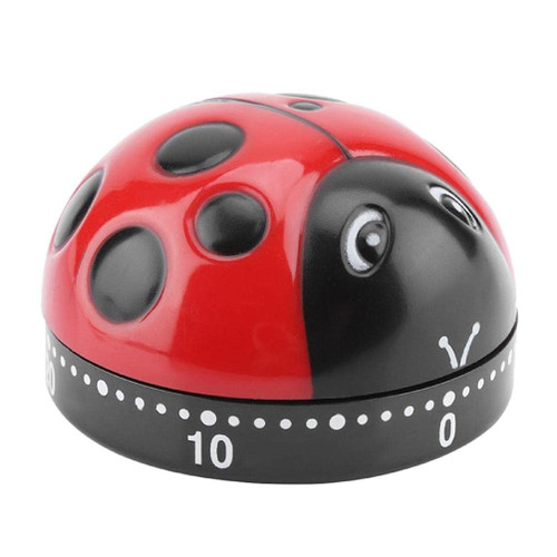 Kitchen Countdown Timer Magnetic 60 Minutes Wind Up Mechanical Timer For Home Baking Cooking Oven (Ladybug-Shaped) Mechanical Kitchen Timer Waterproof For Cooking