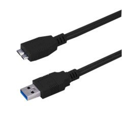 QualConnectTM Micro USB 3.0 Cable, Black, Type A Male to Micro-B Male, 6 ft
