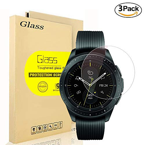 [3 Pack] Aolander Samsung Galaxy Watch Screen Protector,[2.5D Round Edge] [9H Hardness] [High Definition] [Bubble Free] Tempered Glass Screen Protector for Galaxy Watch Version 2018(46mm)