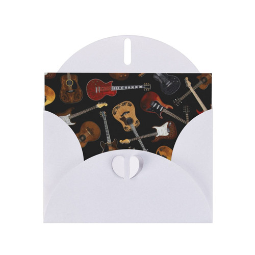 QQLADY Guitars Greeting Cards with Envelopes Blank Birthday Card Mother's Day Card Wedding Thank You Cards Baby Shower Thank You Notes - Cute Blank Notecards - All Occasion Greeting Cards