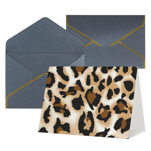 QQLADY Leopard Thank You Cards with Envelopes Blank Birthday Card Mother's Day Card Wedding Christmas Halloween Greeting Cards Cute Blank Notecards All Occasion Greeting Cards