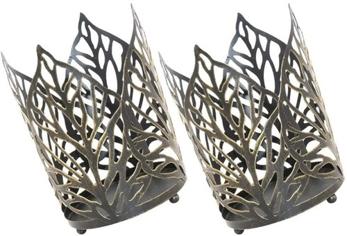 Table Decoration Candlestick?2pcs Iron Candlestick Holders Metal Hollow Candle Holder Stand Glod Taper Candle Holder Table Centerpiece for Wedding Dinning Party Decoration