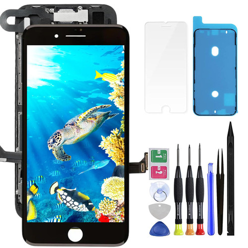 Screen Replacement for iPhone SE & iPhone 8 - LCD Replacement Kit for iPhone SE 2020 & 3D Touch Digitizer Display Full Aassembly for iPhone 8 4.7 Inch with Repair Tools (Black)