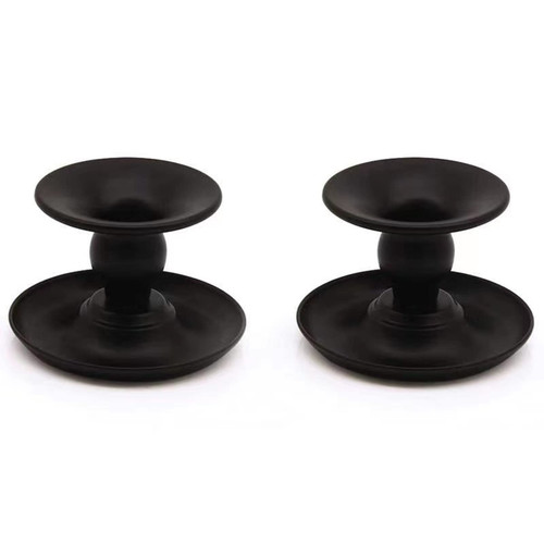 Black Candle Holders for Pillar Candles - Decorative Retro Candlestick Holders,Small Metal Pedestal Pillar Candle Stand,Retro Iron Simple Black Candlestick Holders for Table Home Decoration