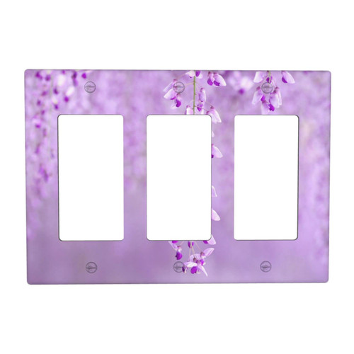 Wisteria Double Rocker Light Switch Cover Decorative 2 Gang Decora Outlet Wall Plate Modern GFCI Receptacle Plate Covers for Home Kitchen Bathroom Accessories Decor Wisteria Double Rocker Light Switch Cover Decorative 2 Gang Decora Outlet Wall Plate Modern GFCI Receptacle Plate Covers for Home Kitchen Bathroom Accessories Decor