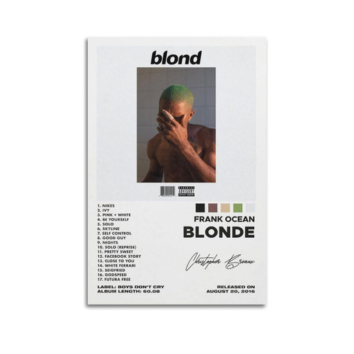 Frank Ocean Blonde Poster Album Cover Posters Canvas Art Poster And Wall Art Picture Print Modern Family Bedroom Decor Posters 16x24inch(40x60cm)