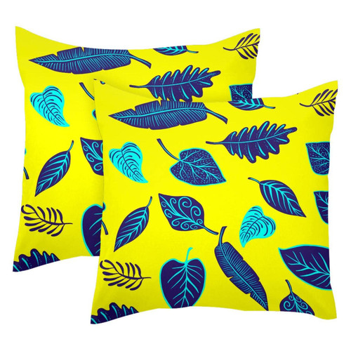 LORVIES Xmas Pillow Covers, Leaves Throw Pillow Covers 20 x 20 inches, 2 Pack Square Farmhouse Pillowcase, Velvet Cushion Case for Sofa Bedroom Home Decor