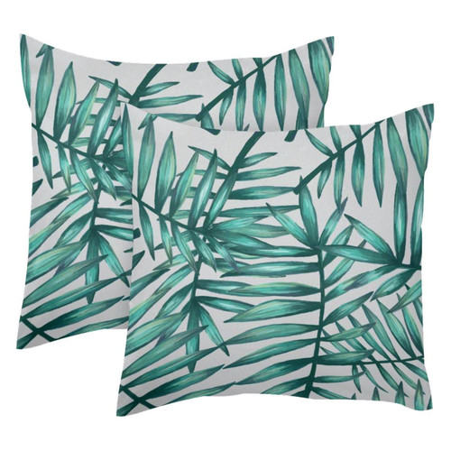 LORVIES Xmas Pillow Covers, Palm Leaves Throw Pillow Covers 20 x 20 inches, 2 Pack Square Farmhouse Pillowcase, Velvet Cushion Case for Sofa Bedroom Home Decor