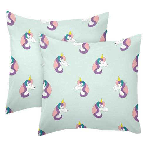 LORVIES Xmas Pillow Covers, Lovely Unicorn Pattern Throw Pillow Covers 20 x 20 inches, 2 Pack Square Farmhouse Pillowcase, Velvet Cushion Case for Sofa Bedroom Home Decor