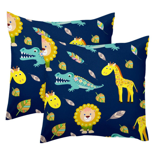 LORVIES Xmas Pillow Covers, Crocodile Throw Pillow Covers 20 x 20 inches, 2 Pack Square Farmhouse Pillowcase, Velvet Cushion Case for Sofa Bedroom Home Decor