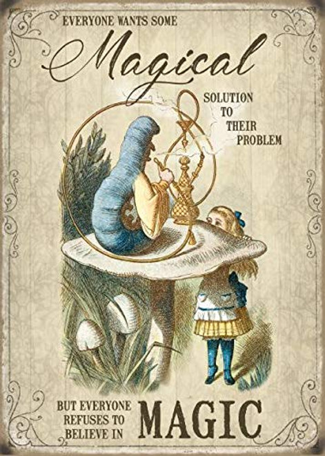 Wallors Alice in Wonderland - Magical Solution Wall Decor Personalized Plaques Poster for Man Cave Cafe Bar Metal Signs Vintage Tin Sign 8" w x 12" h Wallors Alice in Wonderland - Magical Solution Wall Decor Personalized Plaques Poster for Man Cave Cafe Bar Metal Signs Vintage Tin Sign 8" w x 12" h