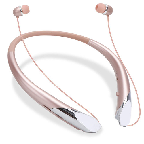 Bluetooth Neckband Headphones Retractable, Wireless Headset Retractable Earphones Noise Cancelling Sweatproof Stereo Earbuds with Mic by NVOPERANG Bluetooth Neckband Headphones Retractable, Wireless Headset Retractable Earphones Noise Cancelling Sweatproof Stereo Earbuds with Mic by NVOPERANG