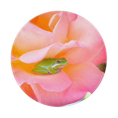Tree Frog Printed Mouse Pad Non-Slip Computers Mouse Mat 8 in Waterproof Round Gaming Mouse Pads for Office