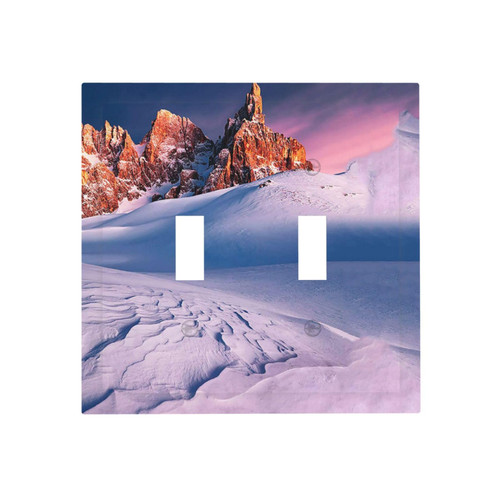 Wall Plate Snow Landscape (2) 2-Gang Light Switch Plate Duplex Toggle Switch Covers For Bedroom Kitchen Home Decor