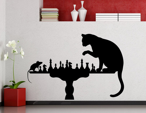 Chess Decal Chess Pieces Wall Vinyl Sticker Chessmen Mural Home Living Room Design Interior Art Decoration Any Room Mural
