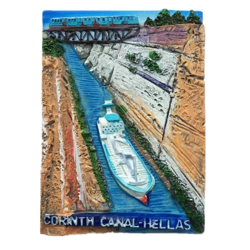 Fridge Magnet Corinth Canal Greece 3D Resin Handmade Craft Tourist Travel City Souvenir Collection Letter Refrigerator Sticker