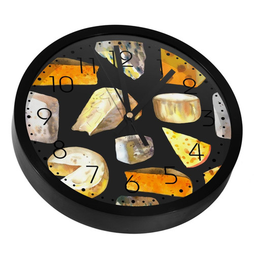 Chess Cake Snack Dessert Silent Wall Clock, Non Ticking Battery Operated 10 Inch Wall Clocks for Bedroom Kitchen Home Office School Art Decor